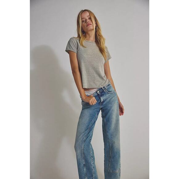 Free People We The Free Risk Taker Mid-Rise Jeans Size 25 - Picture 3 of 9